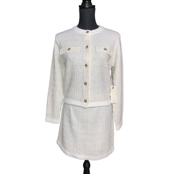 Rachel Zoe Tweed Two Piece Skirt Suit - Picture 1 of 7